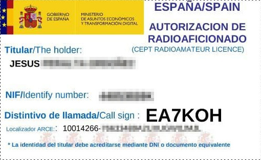 EA7KOH, indicativo de nuestro compañero Jesús.