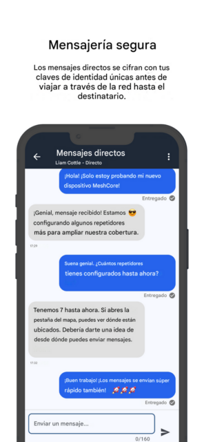 MeshCore. Mensajería segura. MeshCore. Mensajería segura.
