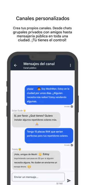MeshCore. Canales personalizados. MeshCore. Canales personalizados.