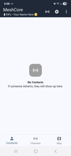 Pulsa el icono de señal en la esquina superior derecha.