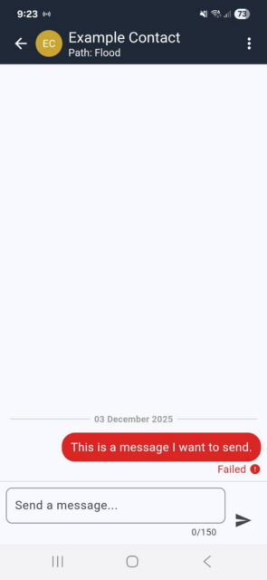 Mantén pulsado el mensaje fallido que aparece en rojo.