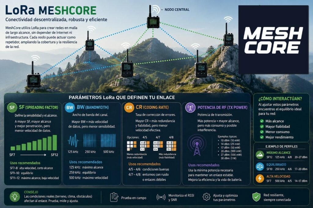 MeshCore es una red con tecnología LoRa.